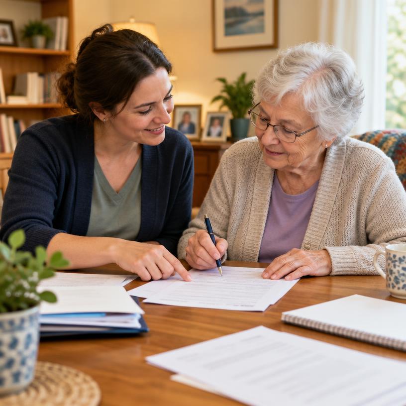 Illustration — Assistance administrative à domicile